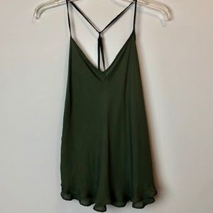 Anthropologie Eloise Silk Green Tank